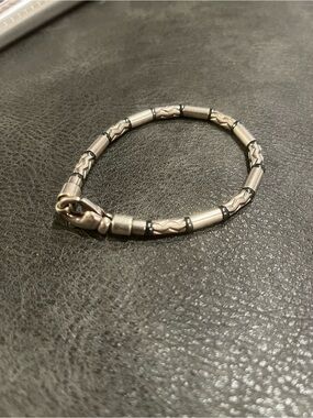 Tiffany & Co 925 Silver Aztec Hematite Zig Zag Bracelet